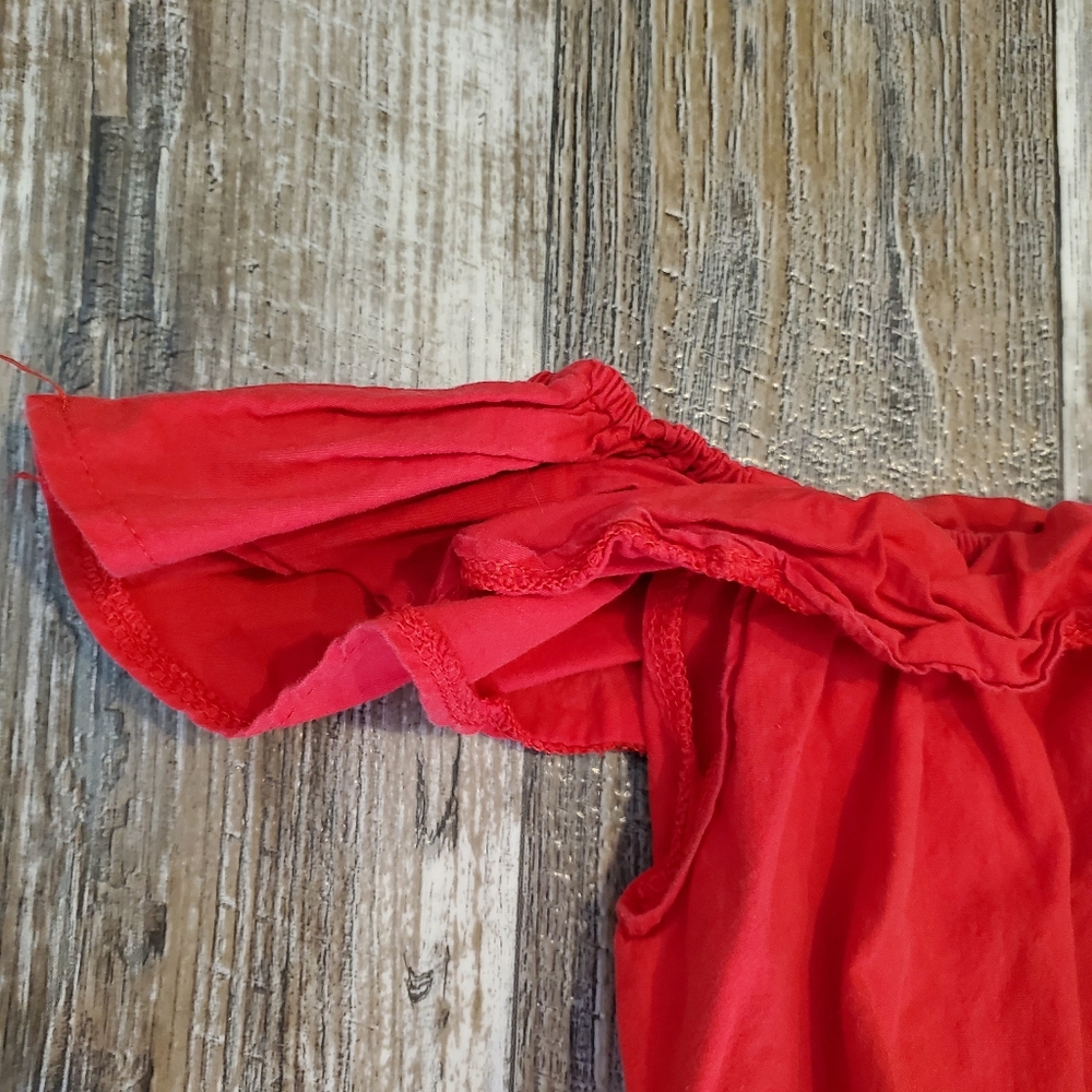 100- Ruffled Crop Top-Red (Size 2t) - Picture 2 of 10